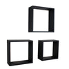 Jessar - Set of 3 Square Floating Shelves, From the Fairview Collection, Black - 76-6-01616 - Mounts For Less