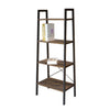 Jessar - Shelving Unit with 4 Shelves, Metal Frame, From the Guilio Collection, Brown - 76-6-01630 - Mounts For Less