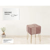 Jessar - Velvet Ottoman/Footstool with Metal Base, 13.3" x 13.3" x 18.9", Pink - - Mounts For Less