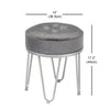 Jessar - Velvet Ottoman/Footstool with Metal Base, 14" x 17.3", Gray - - Mounts For Less