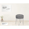 Jessar - Velvet Ottoman/Footstool with Metal Base, 14" x 17.3", Gray - - Mounts For Less