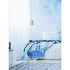 Jessar - Velvet Ottoman/Footstool with Metal Base, 15.7" x 15.7" x 17.3", Blue - - Mounts For Less