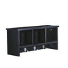 Jessar - Wall Floating Shelf with Compartments and Hooks, 22" x 10.8" x 6.7", Black - 76-6-01620 - Mounts For Less