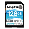 Kingston - Canvas Go Plus SD Memory Card, 128GB Capacity, Class 10, UHS-I, U3, V30 - 78-135247 - Mounts For Less