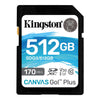 Kingston - Canvas Go Plus SD Memory Card, 512GB Capacity, Class 10, UHS-I, U3, V30 - 78-135249 - Mounts For Less