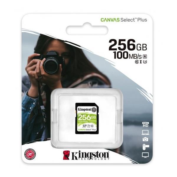 Kingston SDXC Card Canvas Select Plus 100 Mb Reeding C10 UHS-I U3 V10 - 256 GB - 78-134375 - Mounts For Less