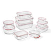 LocknLock - Set of 2 Airtight and Leakproof Glass Containers, 1L Capacity, Red - 65-332216x2 - Mounts For Less
