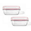 LocknLock - Set of 2 Airtight and Leakproof Glass Containers, 380mL Capacity, Red - 65-332217x2 - Mounts For Less