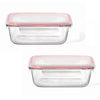 LocknLock - Set of 2 Airtight and Leakproof Glass Containers, 630mL Capacity, Red - 65-325544x2 - Mounts For Less