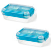 LocknLock - Set of 2 Bento EasyLunch Containers, 946mL Capacity, Blue - 65-370421x2 - Mounts For Less