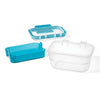 LocknLock - Set of 2 EasyLunch 2 Tier Snack Containers, 473.mL Capacity, Blue - 65-370414x2 - Mounts For Less