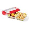 LocknLock - Set of 2 EasyLunch Divided Plastic Containers, 473mL Capacity, Red - 65-370416x2 - Mounts For Less