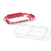 LocknLock - Set of 2 EasyLunch Divided Plastic Containers, 473mL Capacity, Red - 65-370416x2 - Mounts For Less