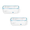 LocknLock - Set of 2 EasyMatch Plastic Containers, Airtight and Leakproof, 1.2 Liter Capacity, Blue - 65-370368x2 - Mounts For Less