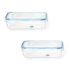 LocknLock - Set of 2 EasyMatch Plastic Containers, Airtight and Leakproof, 850mL Capacity, Blue - 65-370367x2 - Mounts For Less
