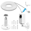 MENEEA 26FT Power Extension Charging and Data Sync Cable with Wall Mount and Mounting Kit for Wyze Cam Pan Camera White - 99-0157 - Mounts For Less