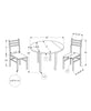 Monarch Specialties I 1003 Dining Table Set, 3pcs Set, Small, 35" Drop Leaf, Kitchen, Metal, Laminate, Brown, Black, Contemporary, Modern - 83-1003 - Mounts For Less