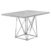 Monarch Specialties I 1043 Dining Table, 48" Rectangular, Small, Kitchen, Dining Room, Metal, Laminate, Grey, Chrome, Contemporary, Modern - 83-1043 - Mounts For Less