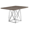 Monarch Specialties I 1057 Dining Table, 48" Rectangular, Small, Kitchen, Dining Room, Metal, Laminate, Brown, Chrome, Contemporary, Modern - 83-1057 - Mounts For Less
