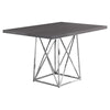 Monarch Specialties I 1059 Dining Table, 48" Rectangular, Small, Kitchen, Dining Room, Metal, Laminate, Grey, Chrome, Contemporary, Modern - 83-1059 - Mounts For Less