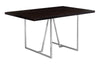 Monarch Specialties I 1064 Dining Table, 60" Rectangular, Kitchen, Dining Room, Metal, Laminate, Brown, Chrome, Contemporary, Modern - 83-1064 - Mounts For Less