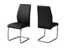 Monarch Specialties I 1076 Dining Chair, Set Of 2, Side, Upholstered, Kitchen, Dining Room, Pu Leather Look, Metal, Black, Chrome, Contemporary, Modern - 83-1076 - Mounts For Less