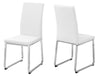 Monarch Specialties I 1093 Dining Chair, Set Of 2, Side, Upholstered, Kitchen, Dining Room, Pu Leather Look, Metal, White, Chrome, Contemporary, Modern - 83-1093 - Mounts For Less
