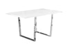 Monarch Specialties I 1118 Dining Table, 60" Rectangular, Kitchen, Dining Room, Metal, Laminate, Glossy White, Chrome, Contemporary, Modern - 83-1118 - Mounts For Less