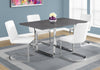 Monarch Specialties I 1120 Dining Table, 60" Rectangular, Kitchen, Dining Room, Metal, Laminate, Grey, Chrome, Contemporary, Modern - - Mounts For Less