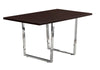 Monarch Specialties I 1122 Dining Table, 60" Rectangular, Kitchen, Dining Room, Metal, Laminate, Brown, Chrome, Contemporary, Modern - - Mounts For Less
