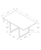 Monarch Specialties I 1122 Dining Table, 60" Rectangular, Kitchen, Dining Room, Metal, Laminate, Brown, Chrome, Contemporary, Modern - - Mounts For Less