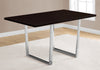 Monarch Specialties I 1122 Dining Table, 60" Rectangular, Kitchen, Dining Room, Metal, Laminate, Brown, Chrome, Contemporary, Modern - - Mounts For Less
