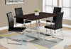 Monarch Specialties I 1122 Dining Table, 60" Rectangular, Kitchen, Dining Room, Metal, Laminate, Brown, Chrome, Contemporary, Modern - - Mounts For Less