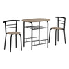 Monarch Specialties I 1206 Dining Table Set, 3pcs Set, Small, 32" L, Kitchen, Metal, Laminate, Brown, Black, Contemporary, Modern - 83-1206 - Mounts For Less