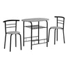Monarch Specialties I 1207 Dining Table Set, 3pcs Set, Small, 32" L, Kitchen, Metal, Laminate, Grey, Black, Contemporary, Modern - 83-1207 - Mounts For Less