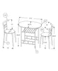Monarch Specialties I 1207 Dining Table Set, 3pcs Set, Small, 32" L, Kitchen, Metal, Laminate, Grey, Black, Contemporary, Modern - - Mounts For Less