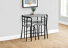 Monarch Specialties I 1207 Dining Table Set, 3pcs Set, Small, 32" L, Kitchen, Metal, Laminate, Grey, Black, Contemporary, Modern - - Mounts For Less