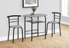 Monarch Specialties I 1207 Dining Table Set, 3pcs Set, Small, 32" L, Kitchen, Metal, Laminate, Grey, Black, Contemporary, Modern - - Mounts For Less