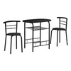 Monarch Specialties I 1208 Dining Table Set, 3pcs Set, Small, 32" L, Kitchen, Metal, Laminate, Black, Contemporary, Modern - 83-1208 - Mounts For Less