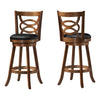 Monarch Specialties I 1251 Bar Stool, Set Of 2, Swivel, Bar Height, Wood, Pu Leather Look, Brown, Black, Transitional - 83-1251 - Mounts For Less