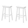 Monarch Specialties I 1534 Bar Stool, Set Of 2, Bar Height, Saddle Seat, Wood, White, Contemporary, Modern - 83-1534 - Mounts For Less
