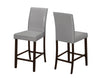 Monarch Specialties I 1902 Dining Chair, Set Of 2, Counter Height, Upholstered, Kitchen, Dining Room, Pu Leather Look, Wood Legs, Grey, Brown, Transitional - 83-1902 - Mounts For Less