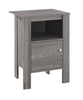 Monarch Specialties I 2138 Accent Table, Side, End, Nightstand, Lamp, Storage, Living Room, Bedroom, Laminate, Grey, Transitional - 83-2138 - Mounts For Less