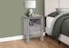 Monarch Specialties I 2142 Accent Table, Side, End, Nightstand, Lamp, Storage, Living Room, Bedroom, Laminate, Grey, Transitional - 83-2142 - Mounts For Less