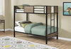 Monarch Specialties I 2237B Bunk Bed - Twin / Twin Size / Dark Taupe / Black Metal - 83-2237B - Mounts For Less