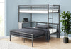 Monarch Specialties I 2240G Bunk Bed - Twin / Full Size - Grey Desk / Grey Metal - 83-2240G - Mounts For Less