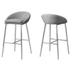 Monarch Specialties I 2299 Bar Stool, Set Of 2, Bar Height, Metal, Fabric, Grey, Chrome, Contemporary, Modern - 83-2299 - Mounts For Less