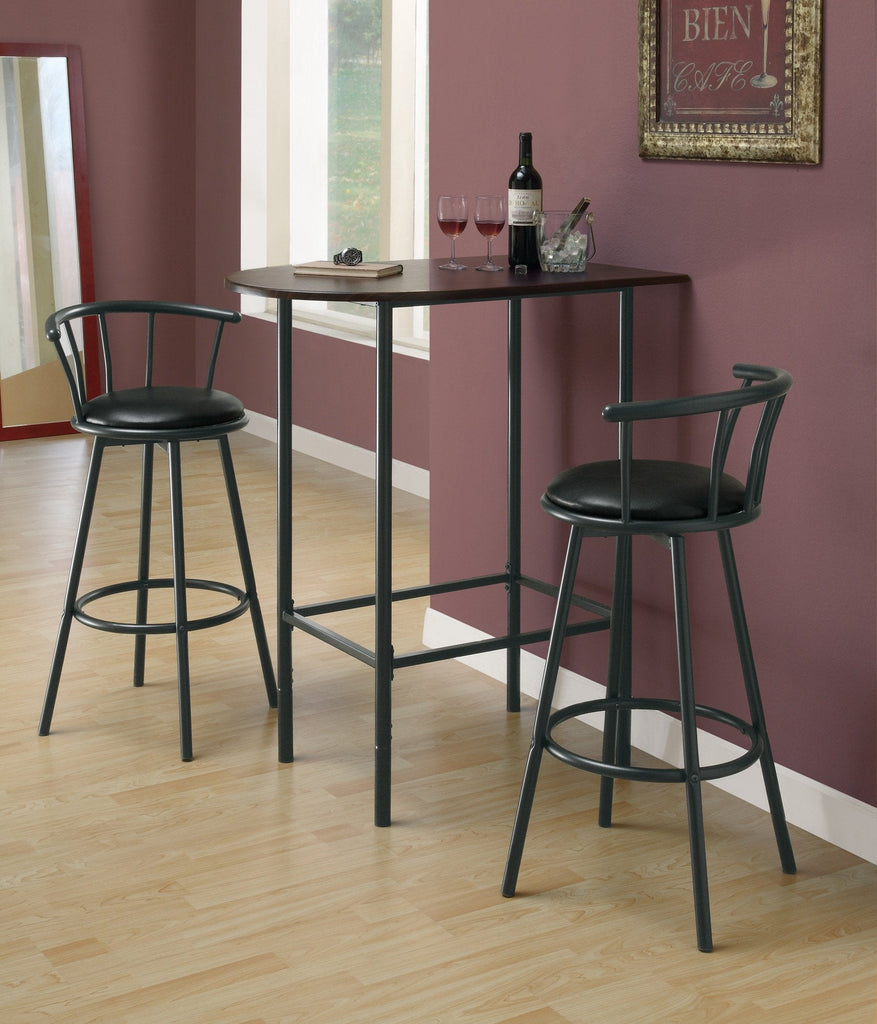 Monarch Specialties I 2345 Home Bar, Bar Table, Bar Height, Pub, 36" Rectangular, Small, Kitchen, Metal, Laminate, Brown, Black, Contemporary, Modern - 83-2345 - Mounts For Less