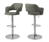 Monarch Specialties I 2364 Bar Stool, Swivel, Bar Height, Adjustable, Metal, Pu Leather Look, Grey, Chrome, Contemporary, Modern - - Mounts For Less
