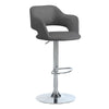 Monarch Specialties I 2364 Bar Stool, Swivel, Bar Height, Adjustable, Metal, Pu Leather Look, Grey, Chrome, Contemporary, Modern - - Mounts For Less